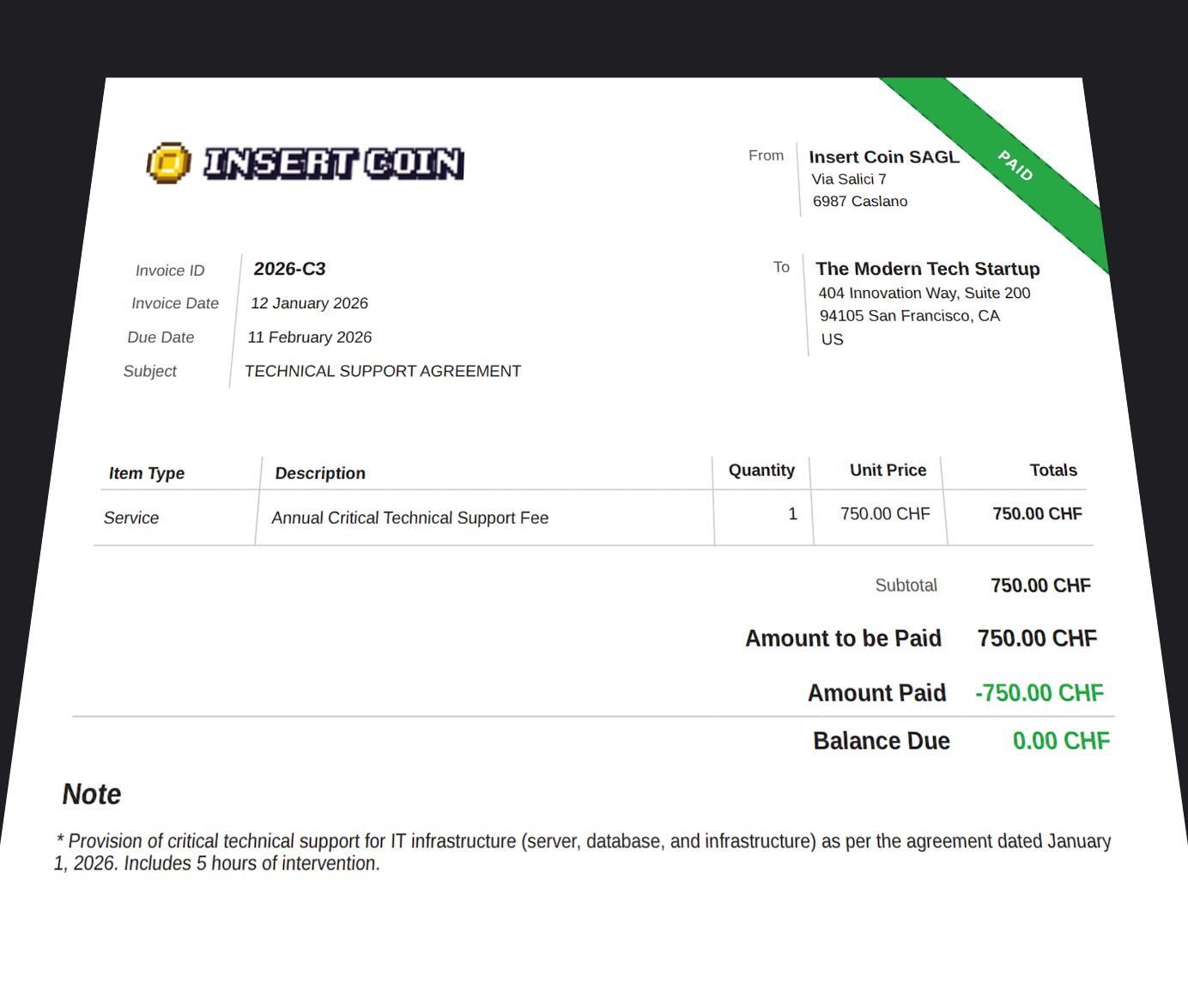 Invoice preview